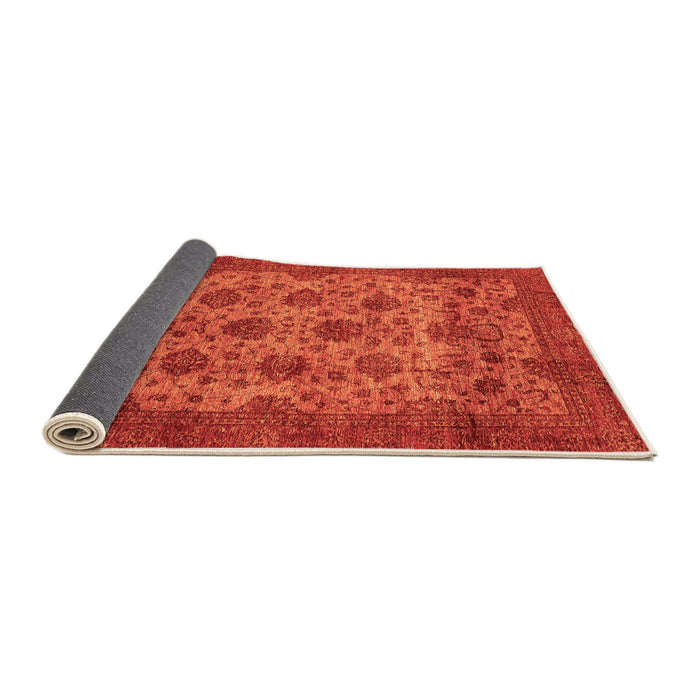 Sideview of Abstract Orange Modern Rug, abs347org