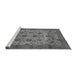 Sideview of Machine Washable Abstract Gray Modern Rug, wshabs347gry