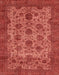 Machine Washable Abstract Red Rug, wshabs347