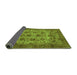 Sideview of Abstract Green Modern Rug, abs347grn