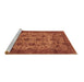 Sideview of Machine Washable Abstract Brown Modern Rug, wshabs347brn