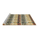 Sideview of Machine Washable Abstract Brown Gold Rug, wshabs348