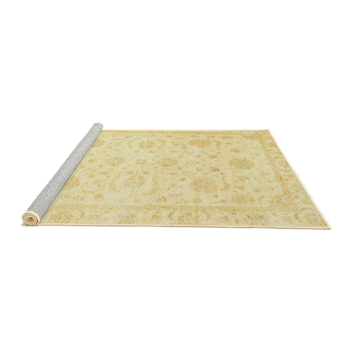 Sideview of Machine Washable Abstract Sun Yellow Rug, wshabs3480