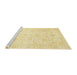 Sideview of Machine Washable Abstract Sun Yellow Rug, wshabs3480