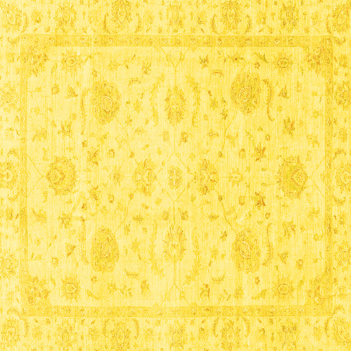 Square Machine Washable Oriental Yellow Traditional Rug, wshabs3480yw