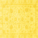 Square Machine Washable Oriental Yellow Traditional Rug, wshabs3480yw