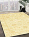 Machine Washable Abstract Sun Yellow Rug in a Family Room, wshabs3480