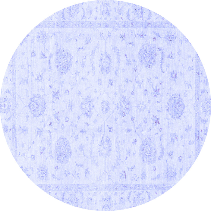 Round Oriental Blue Traditional Rug, abs3480blu