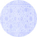 Round Oriental Blue Traditional Rug, abs3480blu