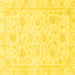 Square Oriental Yellow Traditional Rug, abs3480yw