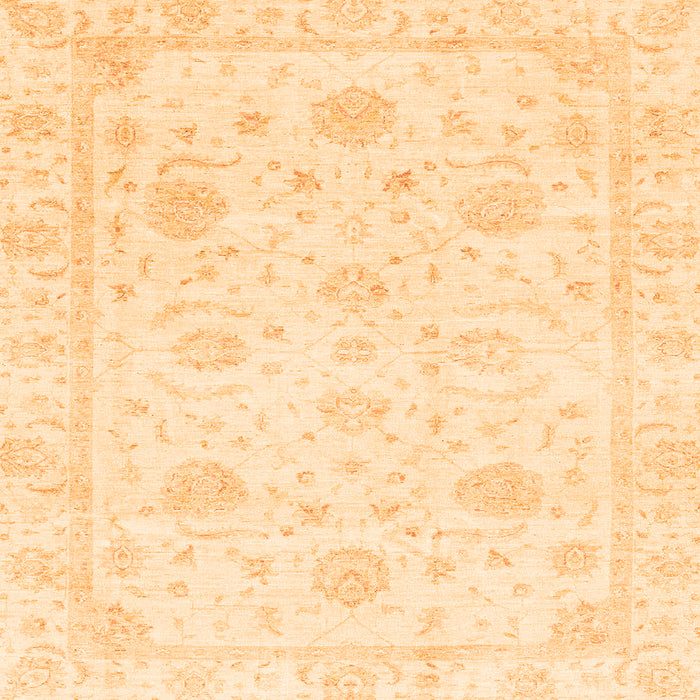 Square Oriental Orange Traditional Rug, abs3480org