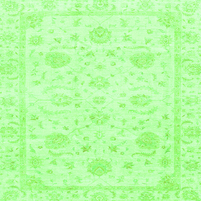 Square Machine Washable Oriental Green Traditional Area Rugs, wshabs3480grn