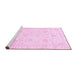 Sideview of Machine Washable Oriental Pink Traditional Rug, wshabs3480pnk