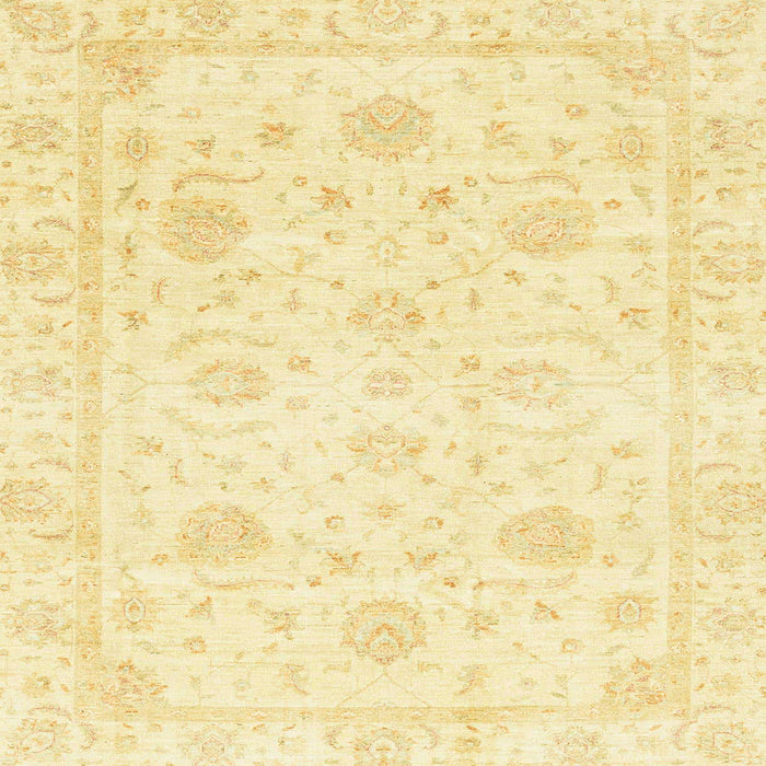 Square Abstract Sun Yellow Oriental Rug, abs3480