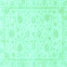 Square Oriental Turquoise Traditional Rug, abs3480turq
