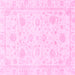 Square Oriental Pink Traditional Rug, abs3480pnk