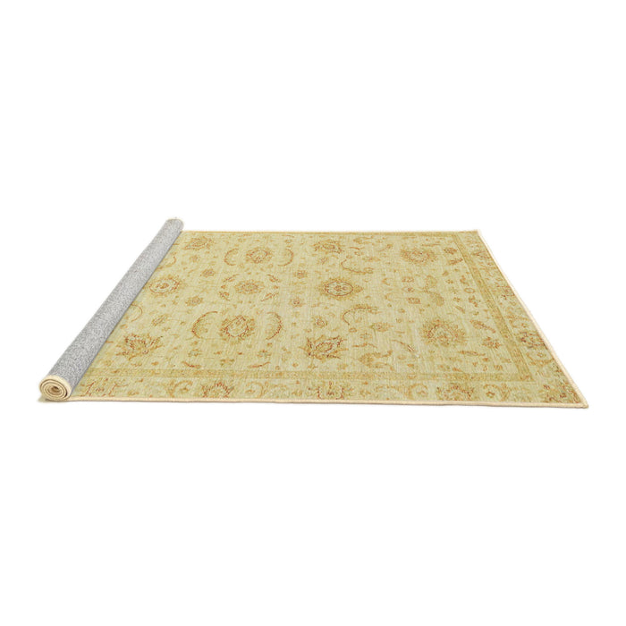 Sideview of Machine Washable Abstract Sun Yellow Rug, wshabs3481