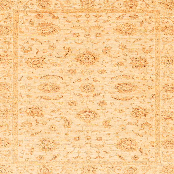 Square Oriental Orange Traditional Rug, abs3481org