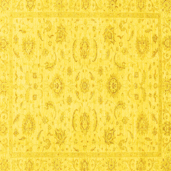 Square Machine Washable Oriental Yellow Traditional Rug, wshabs3481yw