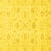 Square Machine Washable Oriental Yellow Traditional Rug, wshabs3481yw