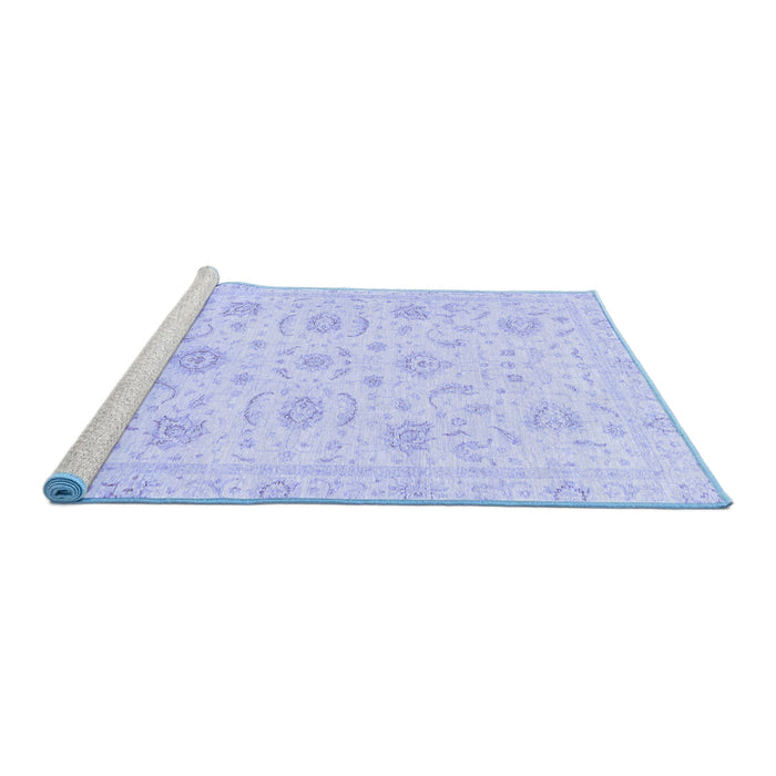 Sideview of Machine Washable Oriental Blue Traditional Rug, wshabs3481blu