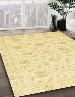 Machine Washable Abstract Sun Yellow Rug in a Family Room, wshabs3481