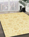 Machine Washable Abstract Sun Yellow Rug in a Family Room, wshabs3481