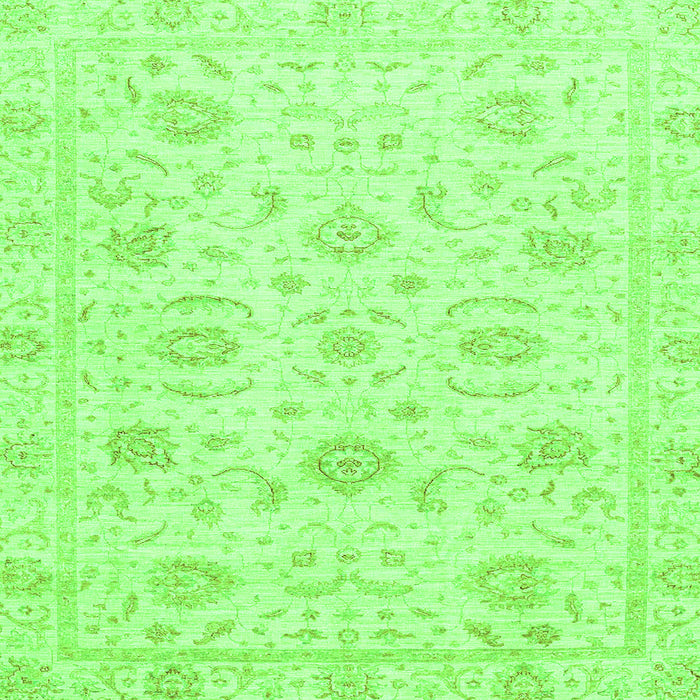 Square Machine Washable Oriental Green Traditional Area Rugs, wshabs3481grn