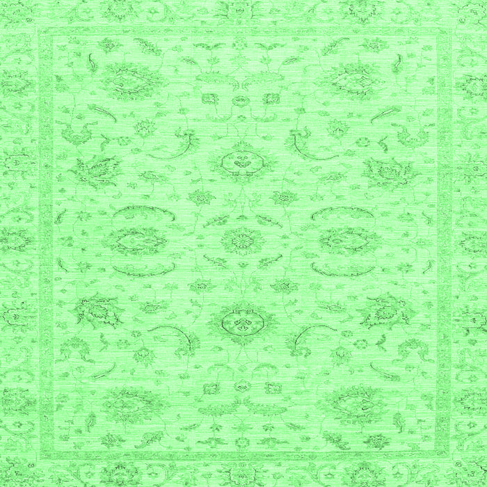 Square Machine Washable Oriental Emerald Green Traditional Area Rugs, wshabs3481emgrn