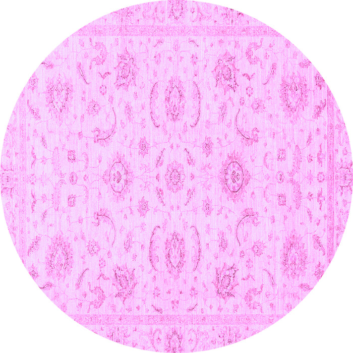 Round Oriental Purple Traditional Rug, abs3481pur