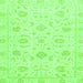 Square Oriental Green Traditional Rug, abs3481grn