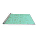 Sideview of Machine Washable Oriental Light Blue Traditional Rug, wshabs3481lblu