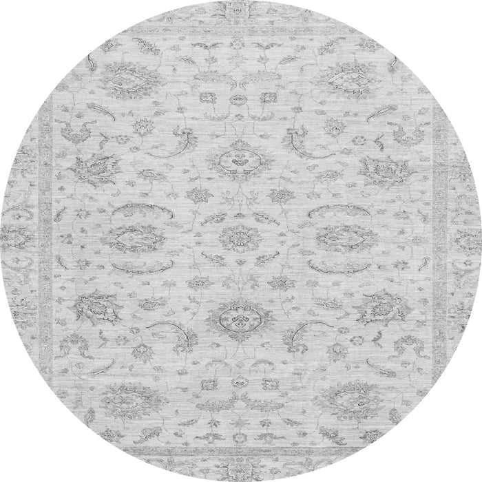 Round Oriental Gray Traditional Rug, abs3481gry