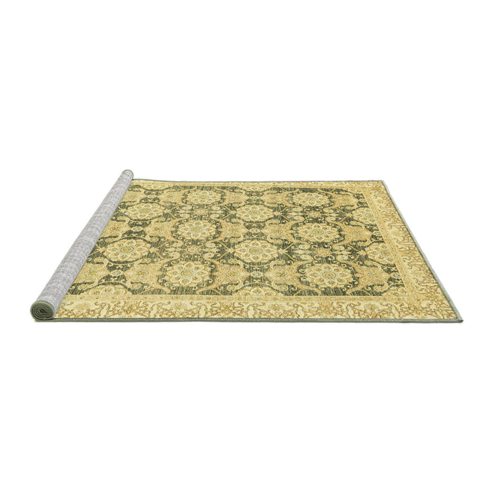 Sideview of Machine Washable Abstract Mustard Yellow Rug, wshabs3482