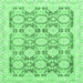 Square Oriental Emerald Green Traditional Rug, abs3482emgrn