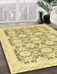 Abstract Mustard Yellow Oriental Rug, abs3482