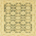 Square Abstract Mustard Yellow Oriental Rug, abs3482