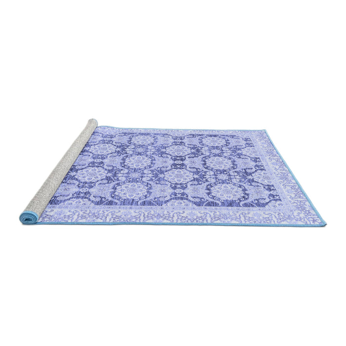Sideview of Machine Washable Oriental Blue Traditional Rug, wshabs3482blu