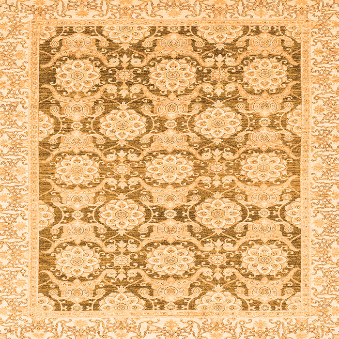 Square Machine Washable Oriental Orange Traditional Area Rugs, wshabs3482org