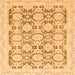 Square Machine Washable Oriental Orange Traditional Area Rugs, wshabs3482org