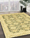 Machine Washable Abstract Mustard Yellow Rug in a Family Room, wshabs3482