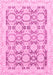 Machine Washable Oriental Pink Traditional Rug, wshabs3482pnk