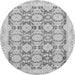 Round Oriental Gray Traditional Rug, abs3482gry