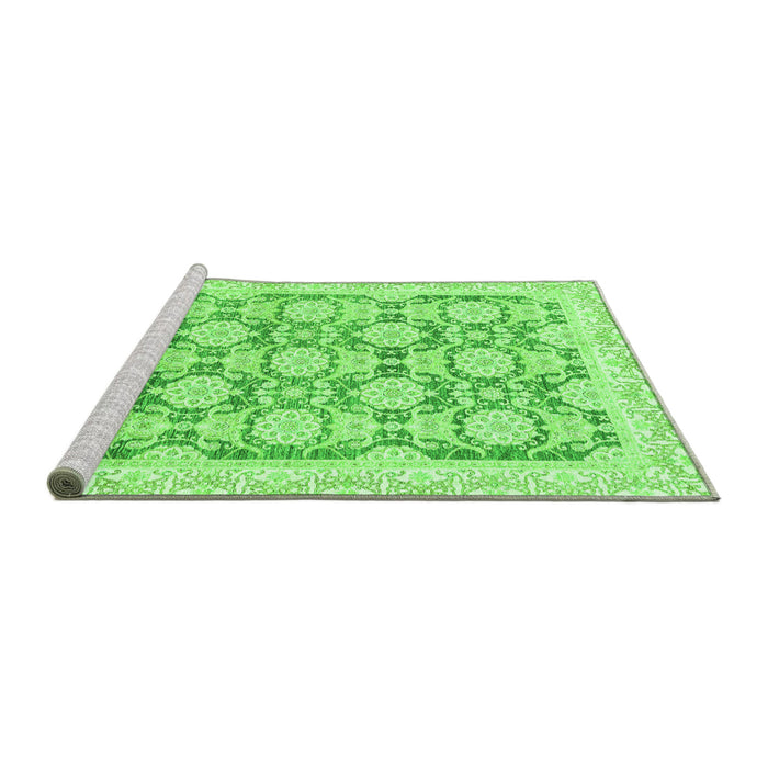 Sideview of Machine Washable Oriental Green Traditional Area Rugs, wshabs3482grn