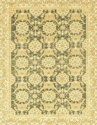 Machine Washable Abstract Mustard Yellow Rug, wshabs3482