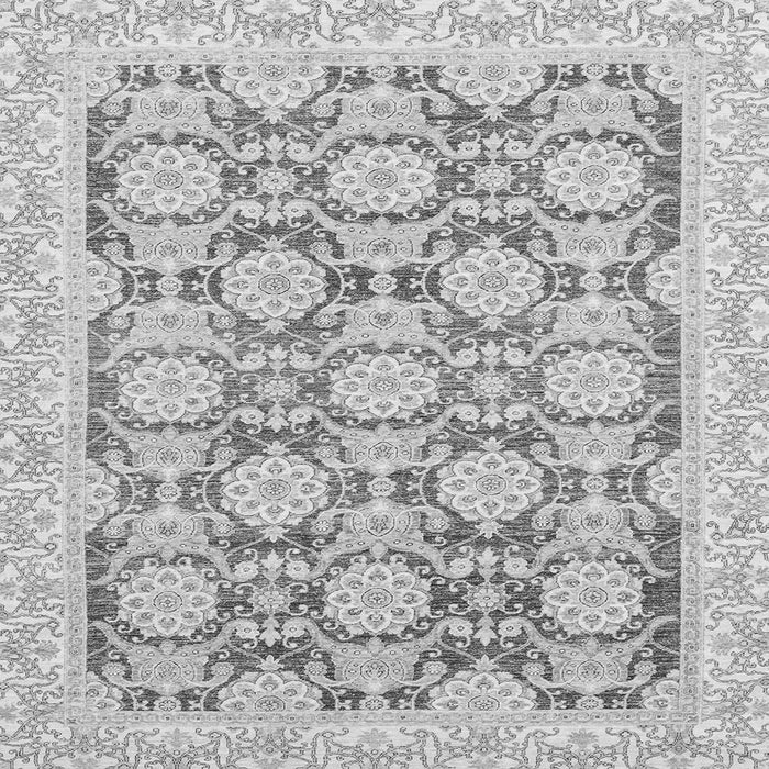 Square Machine Washable Oriental Gray Traditional Rug, wshabs3482gry