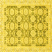 Square Oriental Yellow Traditional Rug, abs3482yw