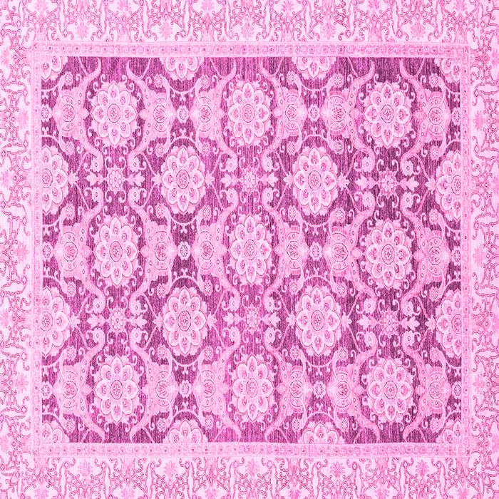 Square Oriental Pink Traditional Rug, abs3482pnk