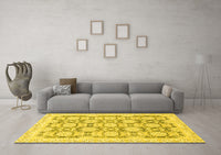 Machine Washable Oriental Yellow Traditional Rug, wshabs3482yw