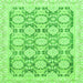 Square Oriental Green Traditional Rug, abs3482grn